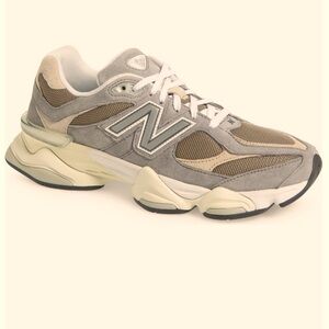 New Balance 9060 Gray and Tan Sneakers